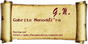Gabrits Menodóra névjegykártya